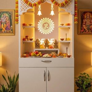 Space Saving Modern Mandir Design